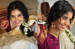 Anupama Parameswaran exudes elegance in white silk Saree on Onam